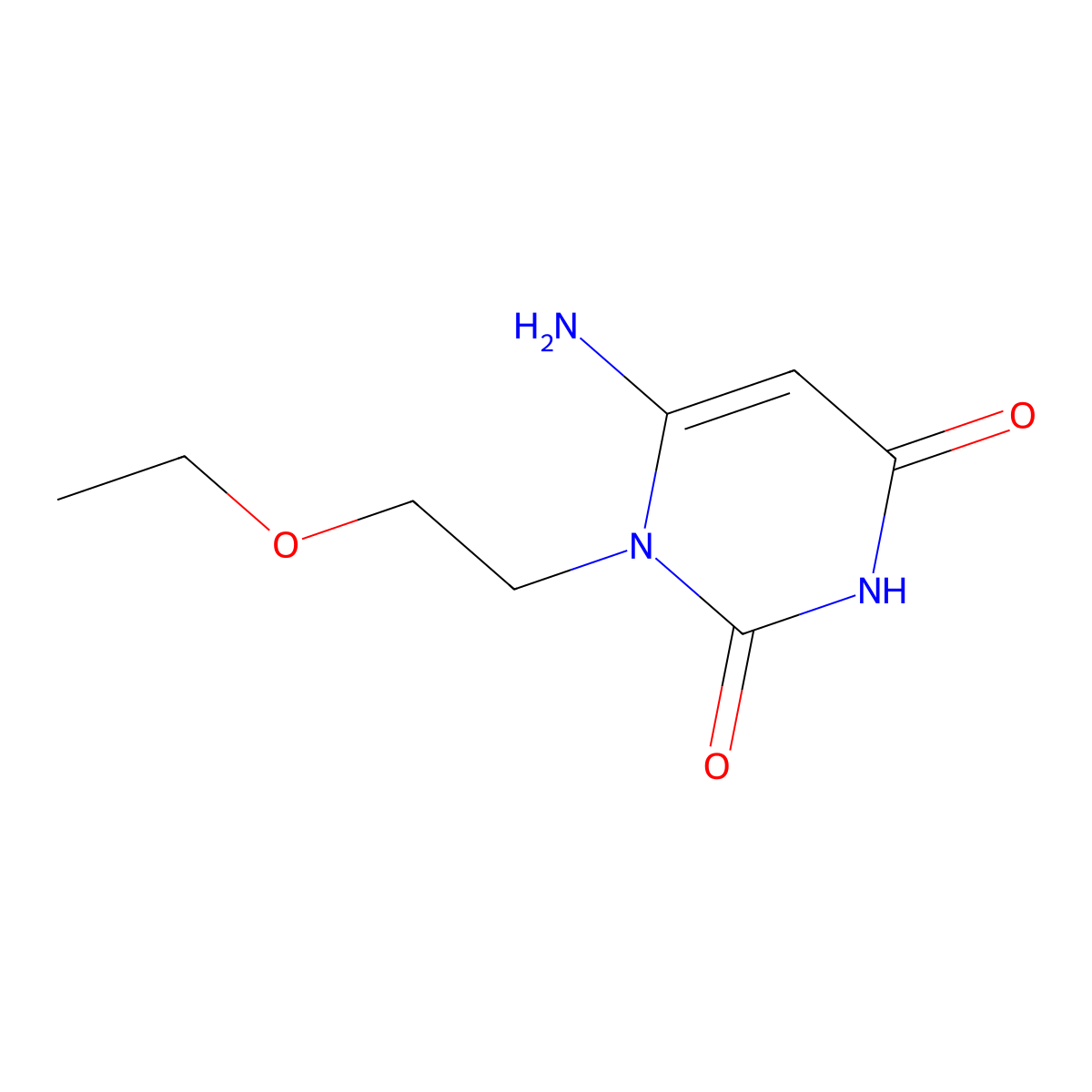 6-Amino-1-(2-ethoxyethyl)-1,2,3,4-tetrahydropyrimidine-2,4-dione molecular structure, CAS 1154557-84-2