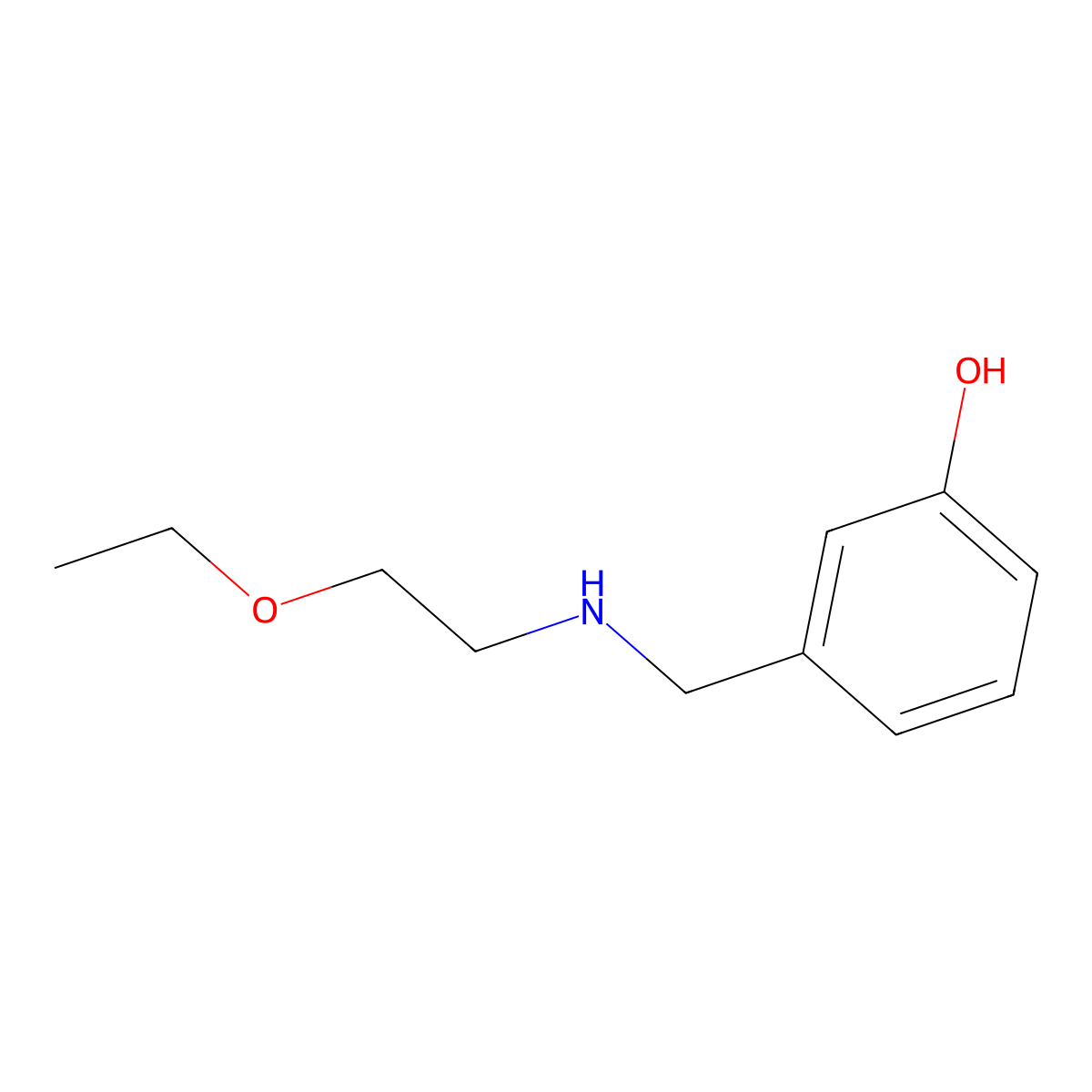 3-{[(2-Ethoxyethyl)amino]methyl}phenol molecular structure, CAS 1154558-79-8