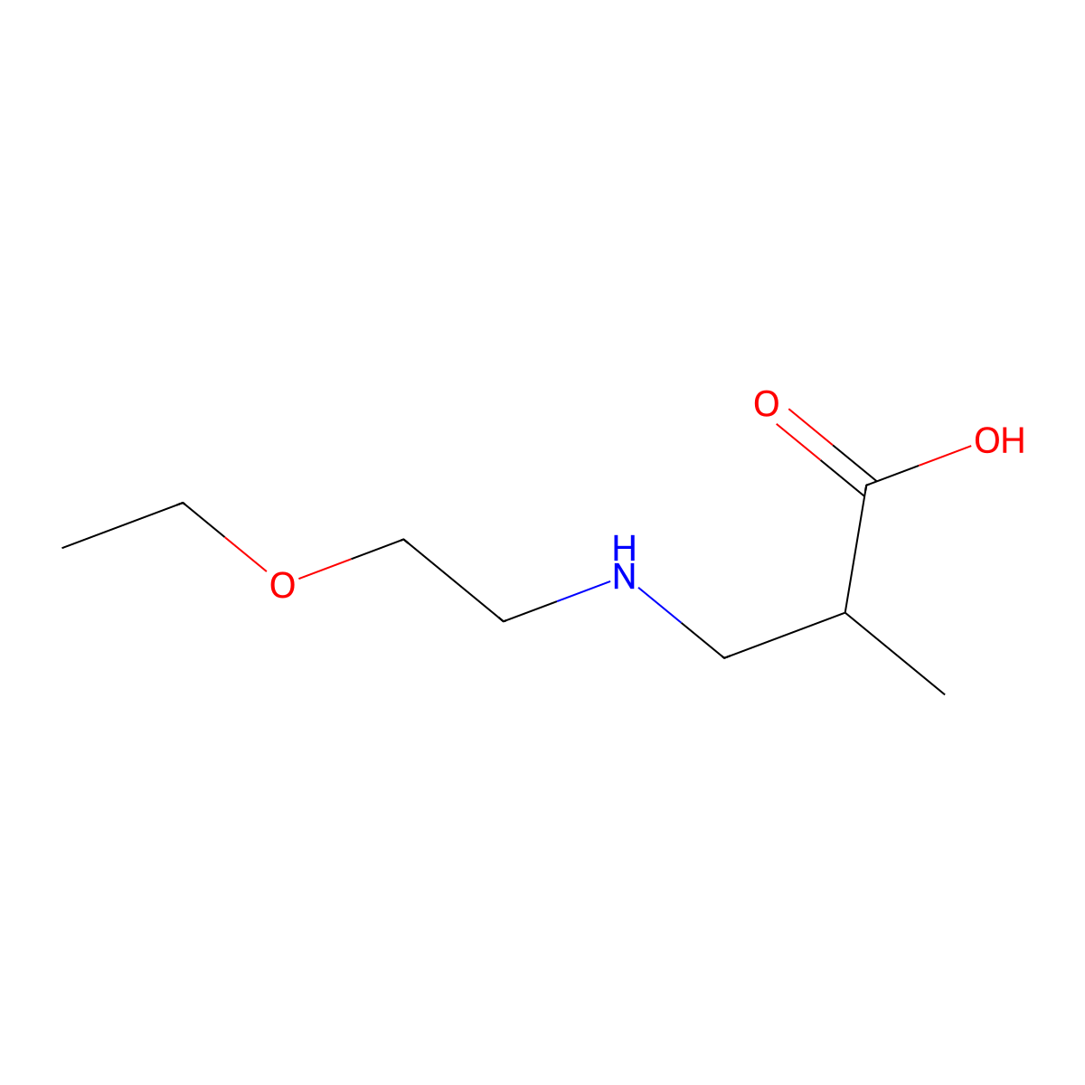 3-[(2-Ethoxyethyl)amino]-2-methylpropanoic acid molecular structure, CAS 1154560-20-9