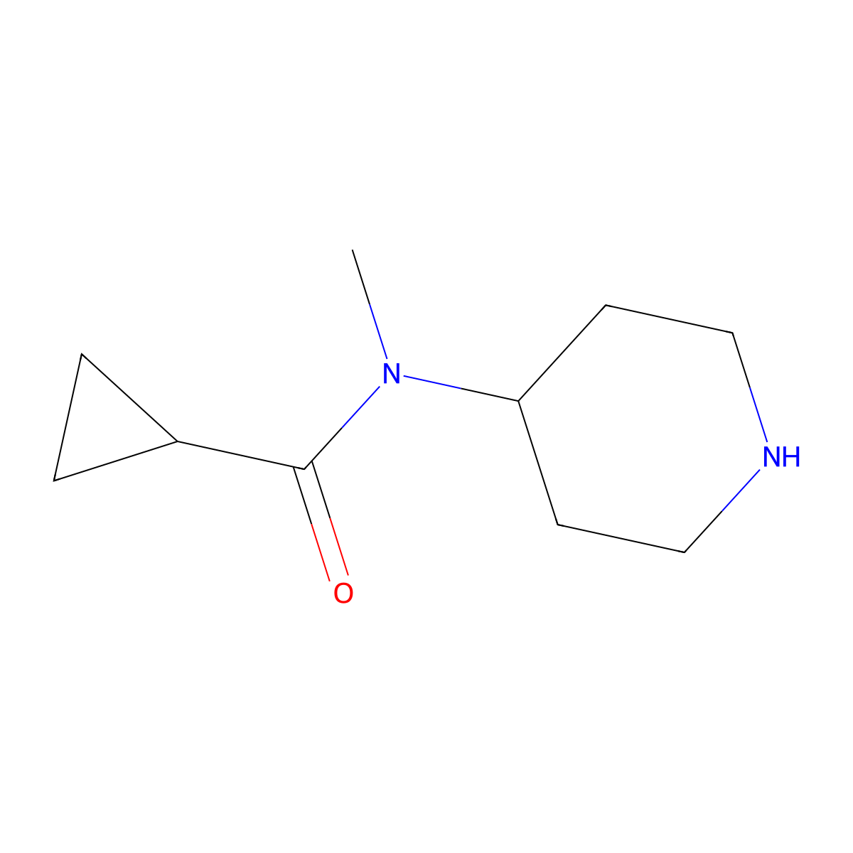 N-methyl-N-(piperidin-4-yl)cyclopropanecarboxamide molecular structure, CAS 1154563-45-7