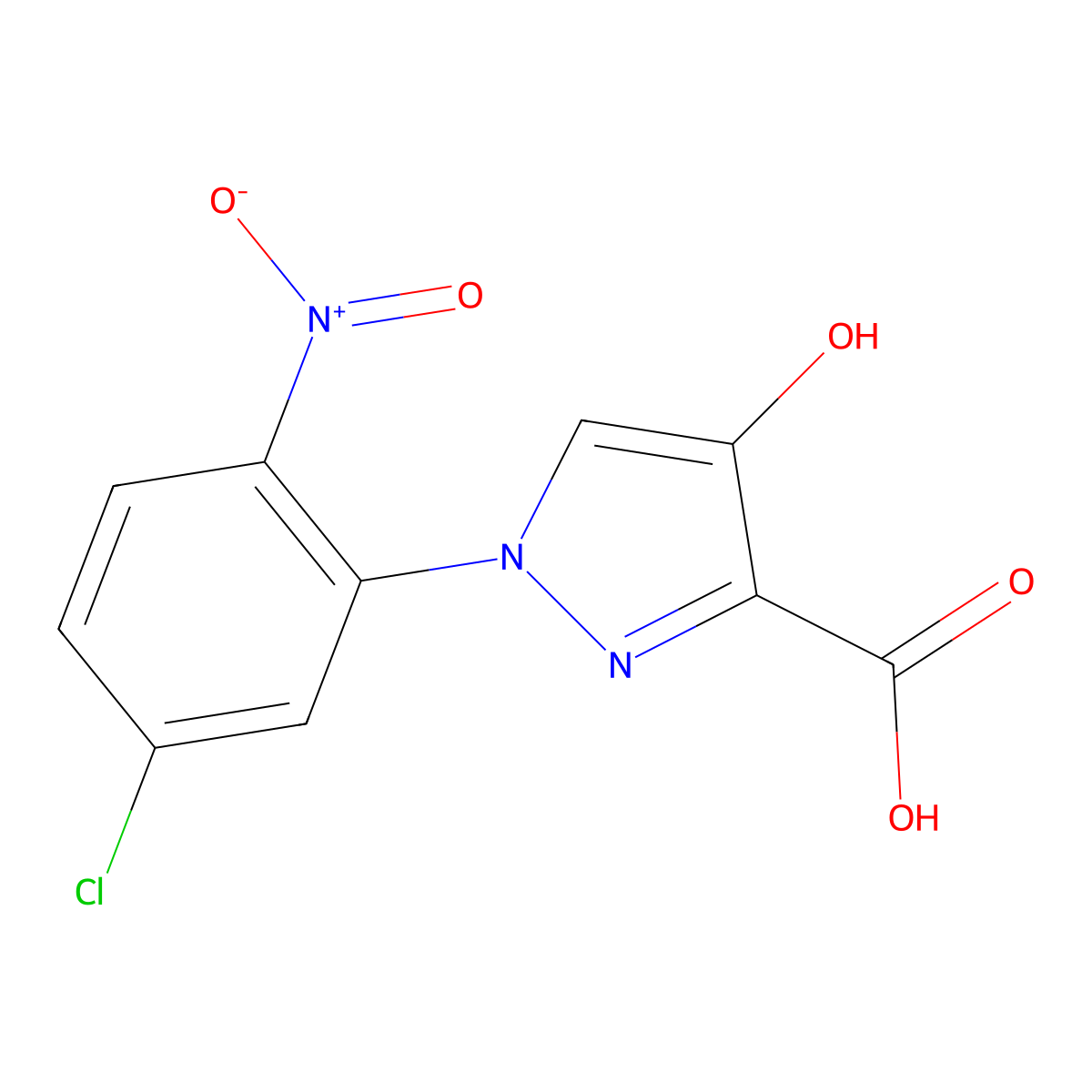 1-(5-chloro-2-nitrophenyl)-4-hydroxy-1H-pyrazole-3-carboxylic acid molecular structure, CAS 1154565-97-5