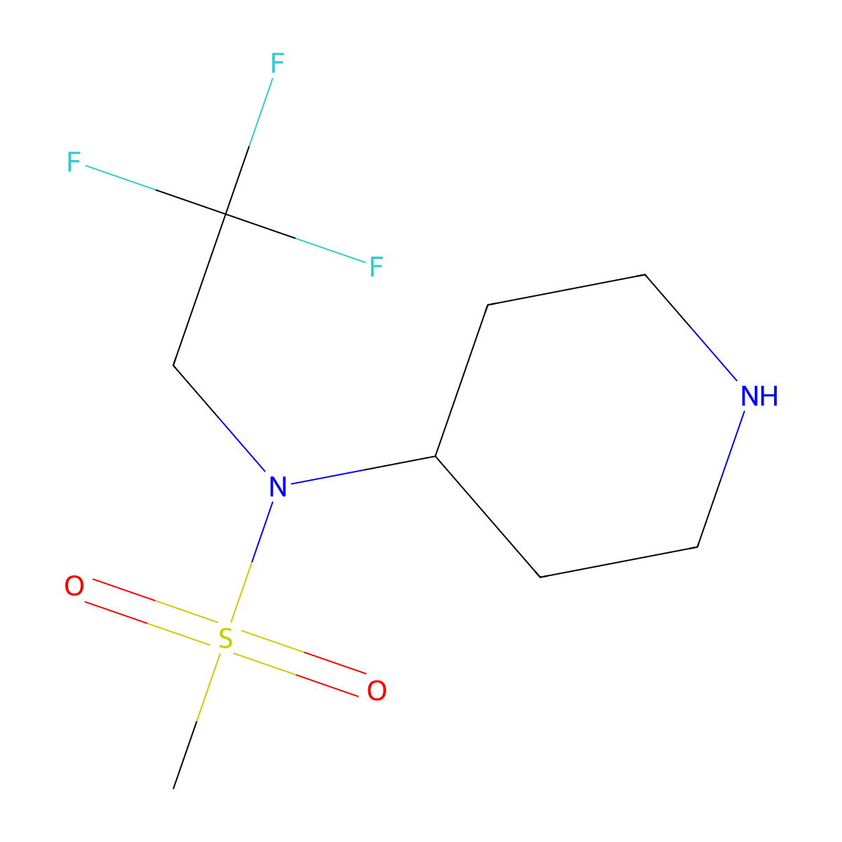 N-(Piperidin-4-yl)-N-(2,2,2-trifluoroethyl)methanesulfonamide molecular structure, CAS 1154566-21-8