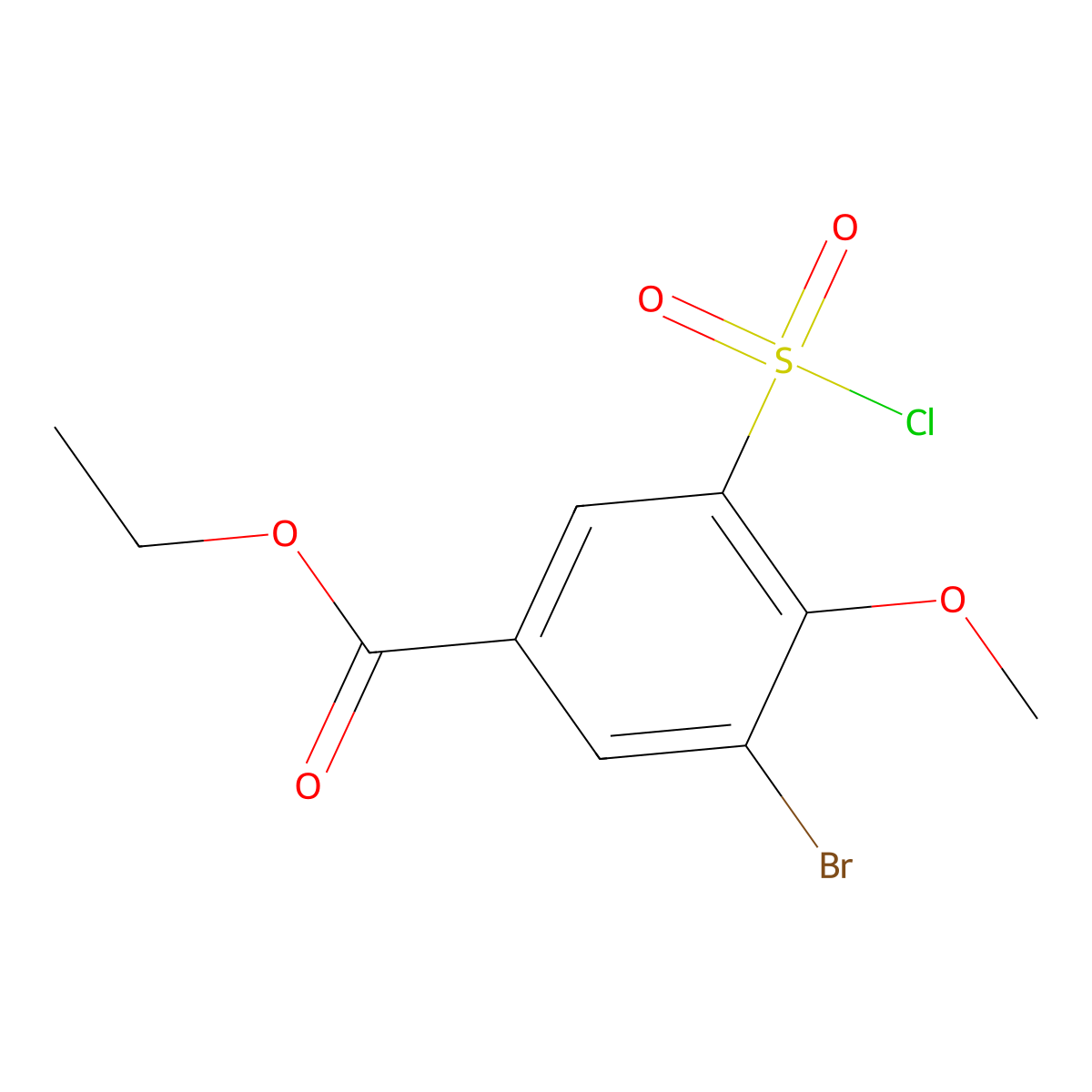 Ethyl 3-bromo-5-(chlorosulfonyl)-4-methoxybenzoate molecular structure, CAS 1154569-04-6