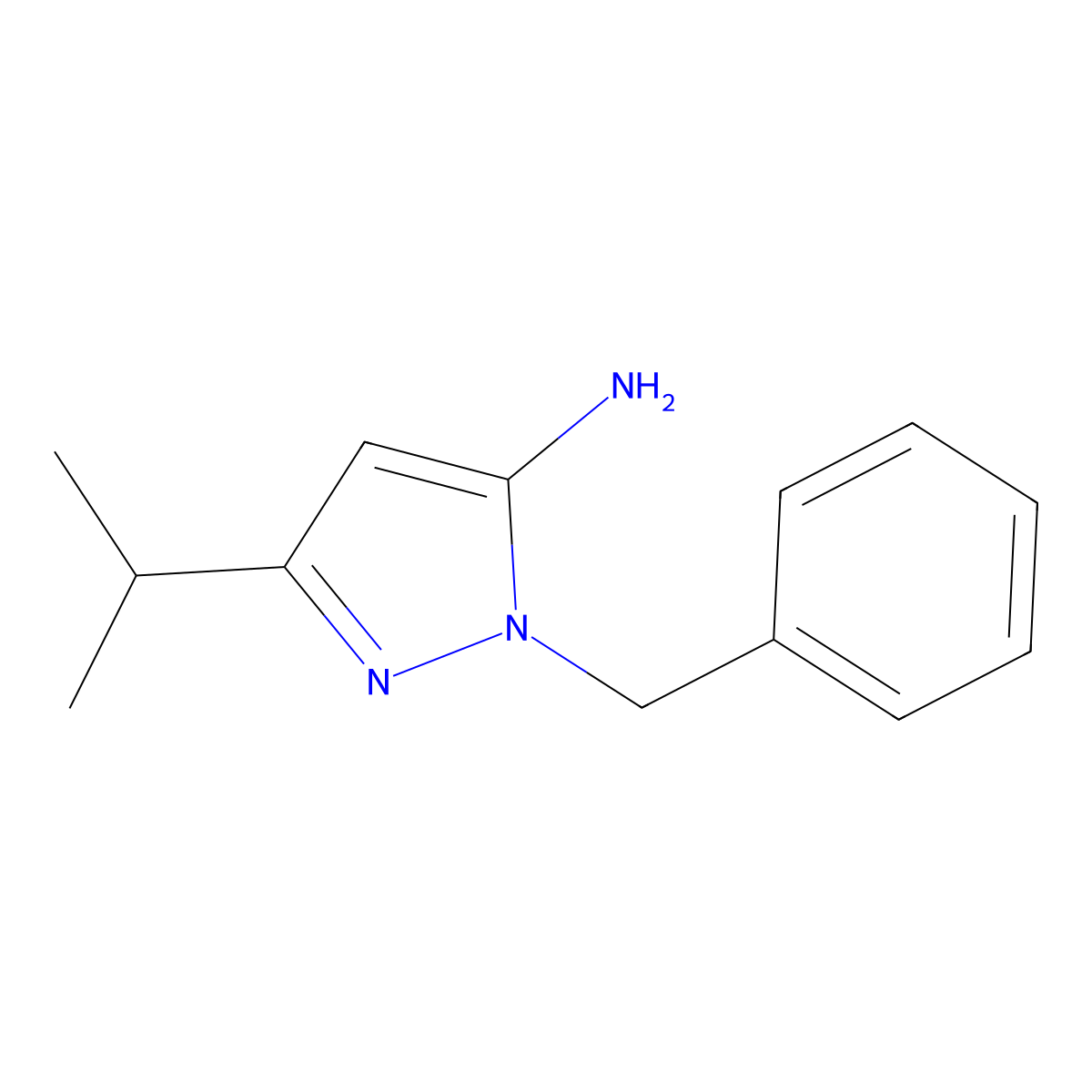 1-benzyl-3-(propan-2-yl)-1H-pyrazol-5-amine molecular structure, CAS 1154569-05-7