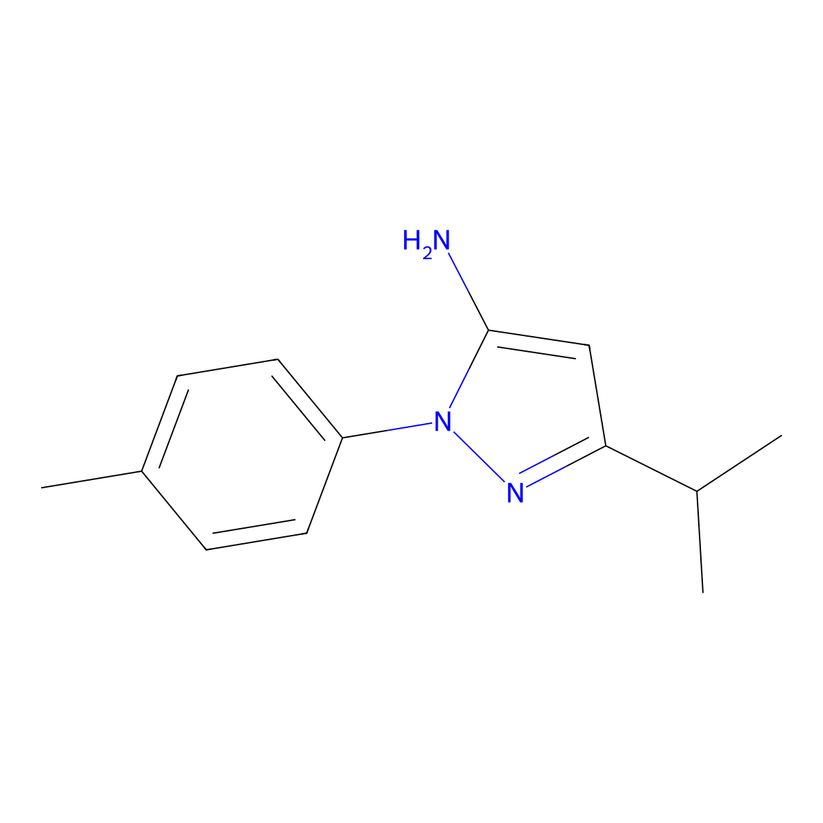 1-(4-methylphenyl)-3-(propan-2-yl)-1H-pyrazol-5-amine molecular structure, CAS 1154569-98-8