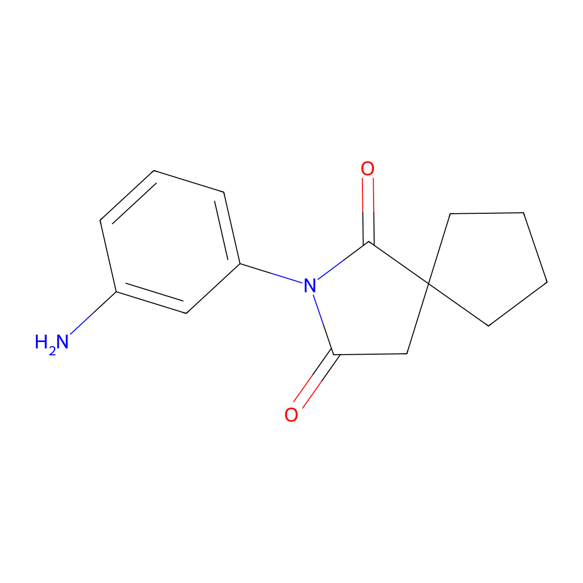 2-(3-Aminophenyl)-2-azaspiro(4.4)nonane-1,3-dione molecular structure, CAS 1154571-03-5