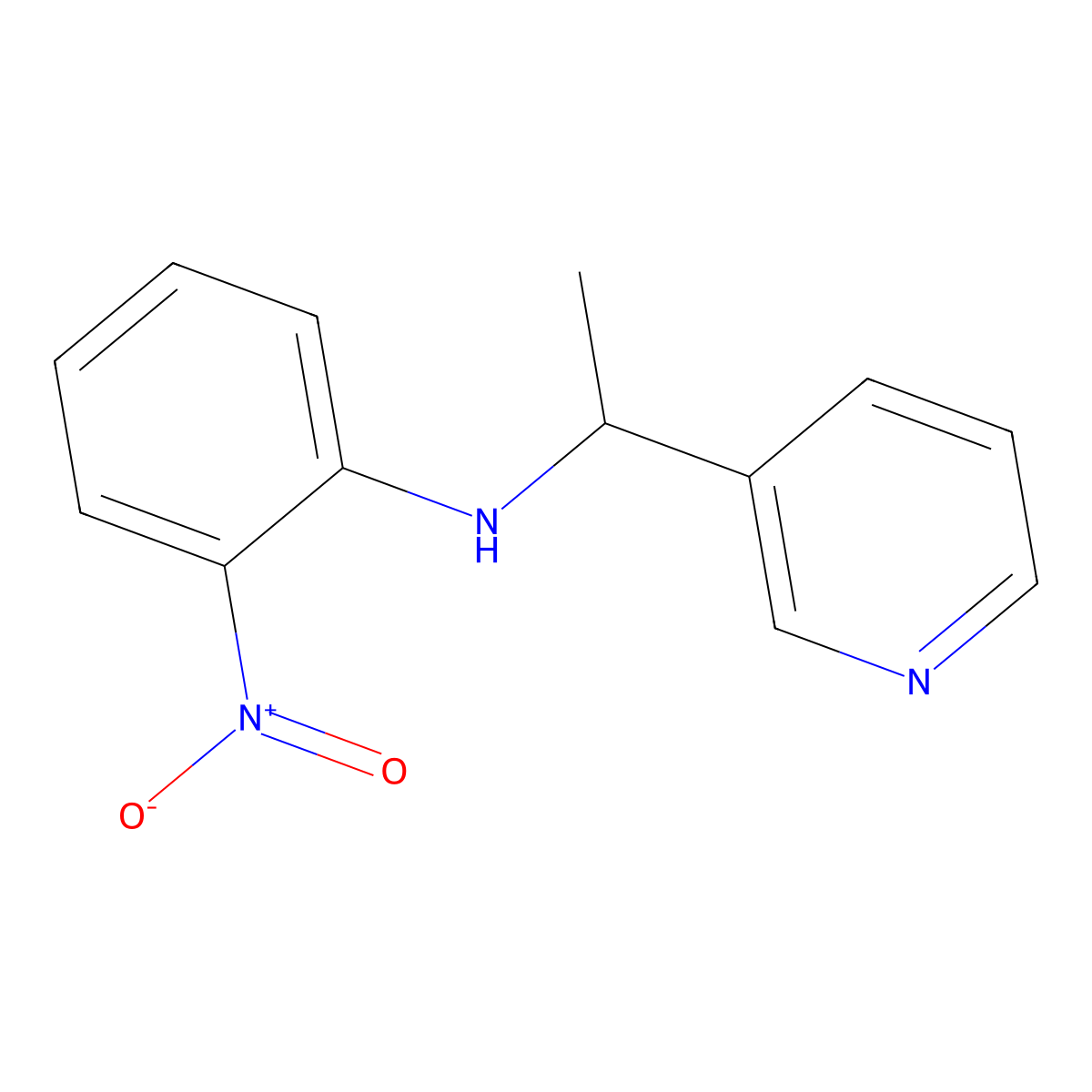 2-Nitro-N-[1-(pyridin-3-yl)ethyl]aniline molecular structure, CAS 1154572-51-6