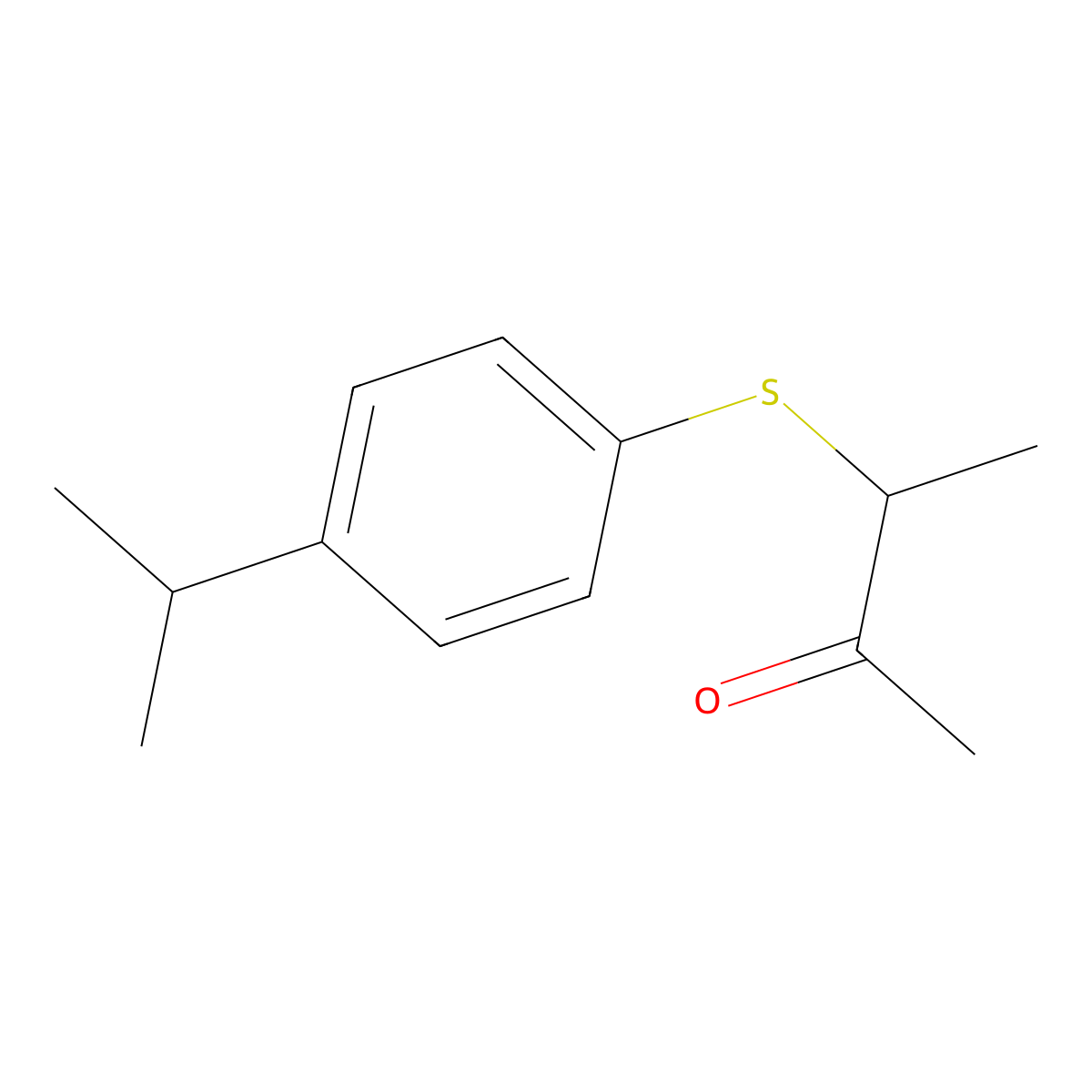 3-{[4-(Propan-2-yl)phenyl]sulfanyl}butan-2-one molecular structure, CAS 1154573-46-2