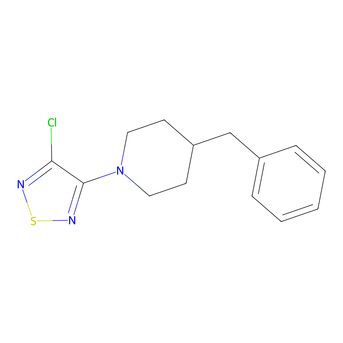 3-(4-Benzylpiperidin-1-yl)-4-chloro-1,2,5-thiadiazole molecular structure, CAS 1154574-50-1