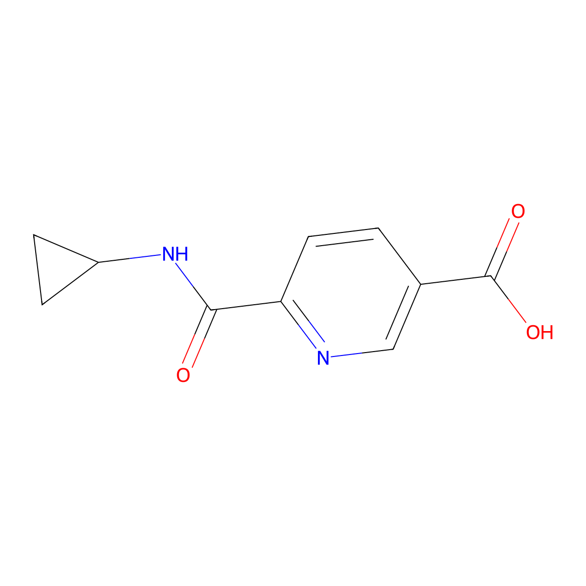 6-(Cyclopropylcarbamoyl)pyridine-3-carboxylic acid molecular structure, CAS 1154575-72-0