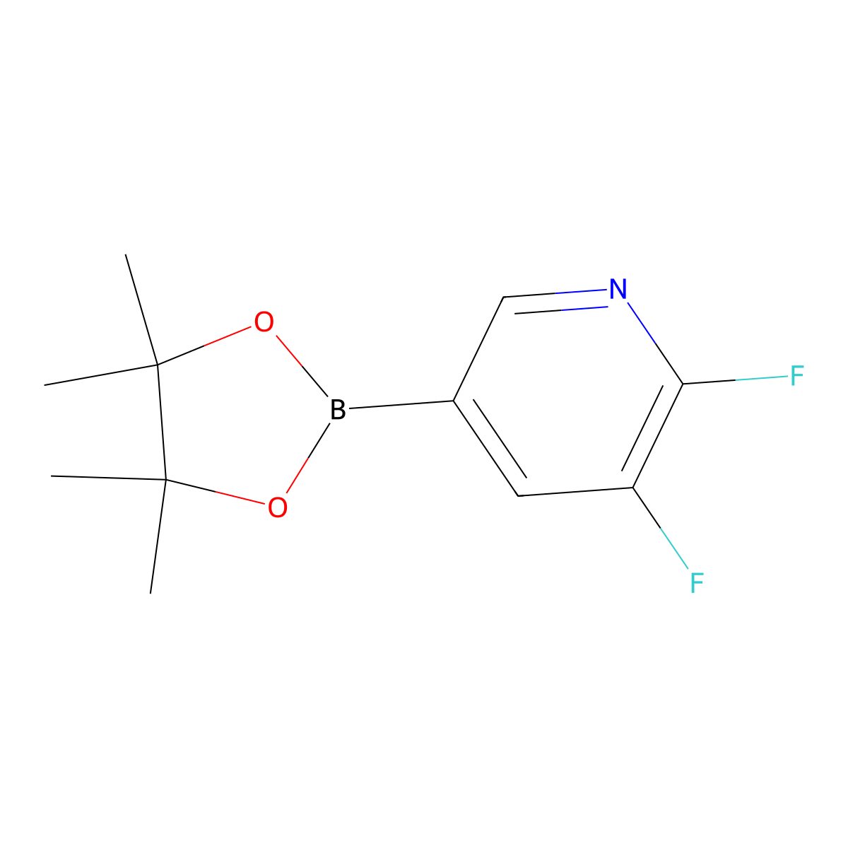 2,3-Difluoro-5-(4,4,5,5-tetramethyl-1,3,2-dioxaborolan-2-yl)pyridine molecular structure, CAS 1154579-82-4