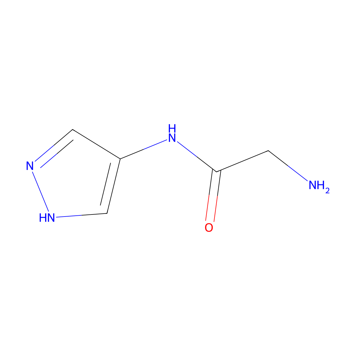 2-amino-N-(1H-pyrazol-4-yl)acetamide molecular structure, CAS 1154594-08-7