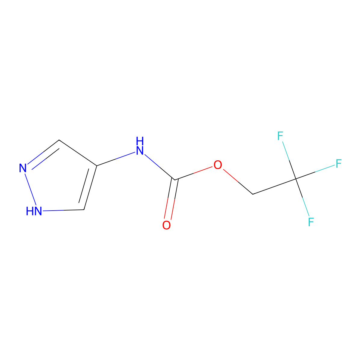 2,2,2-trifluoroethyl N-(1H-pyrazol-4-yl)carbamate molecular structure, CAS 1154595-78-4