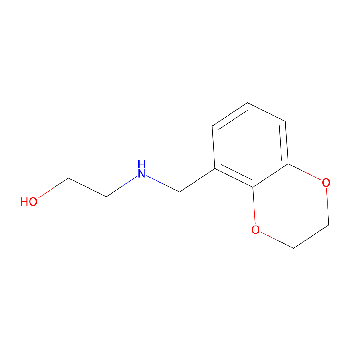 2-[(2,3-Dihydro-benzo[1,4]dioxin-5-ylmethyl)-amino]-ethanol molecular structure, CAS 1154599-95-7