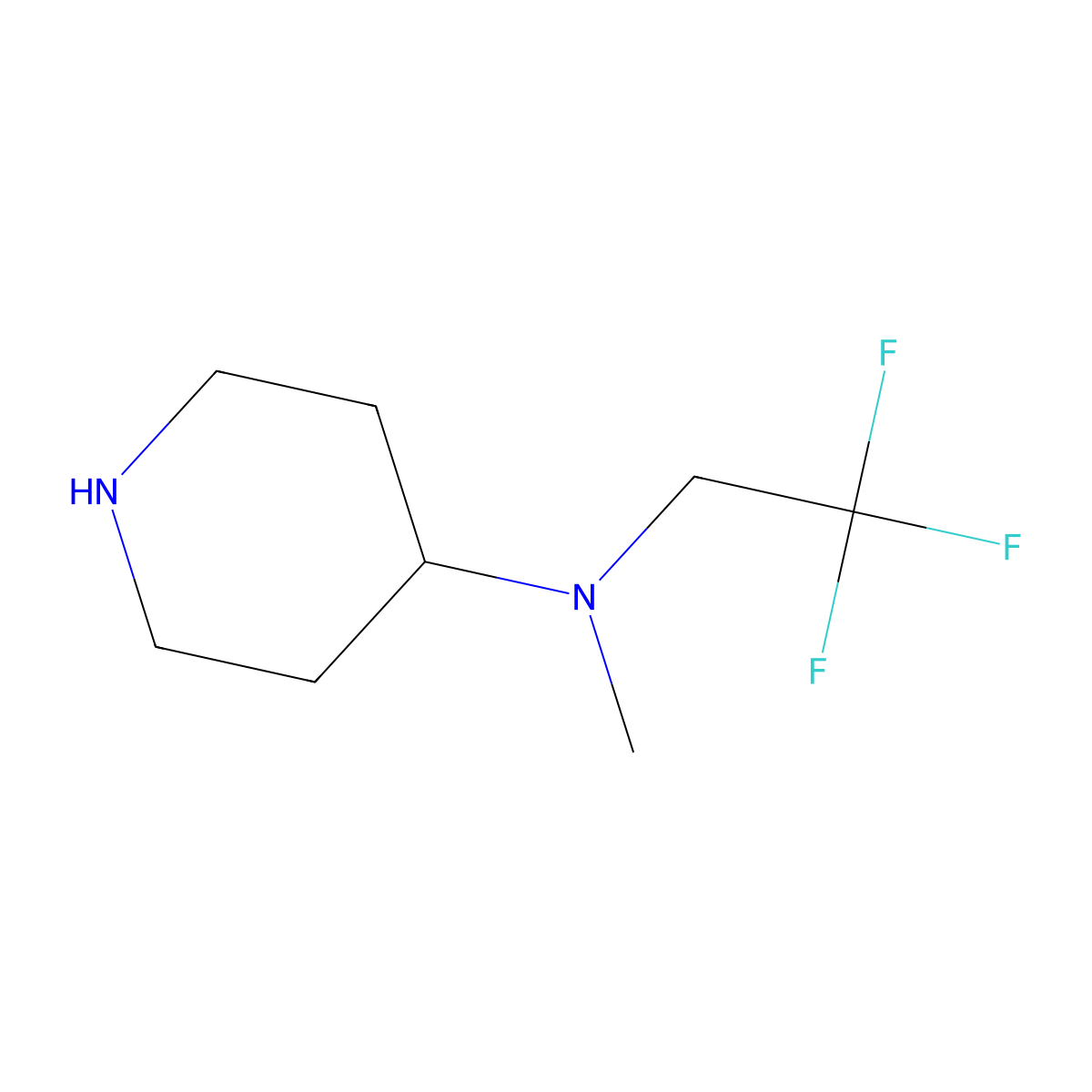 N-methyl-N-(2,2,2-trifluoroethyl)piperidin-4-amine molecular structure, CAS 1154607-86-9
