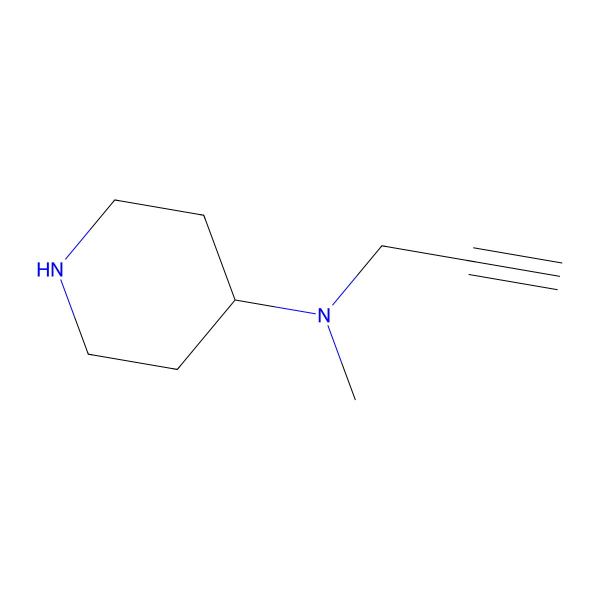 N-methyl-N-(prop-2-yn-1-yl)piperidin-4-amine molecular structure, CAS 1154610-11-3