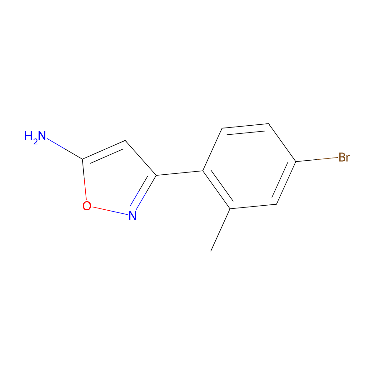3-(4-Bromo-2-methylphenyl)isoxazol-5-amine molecular structure, CAS 1154617-41-0
