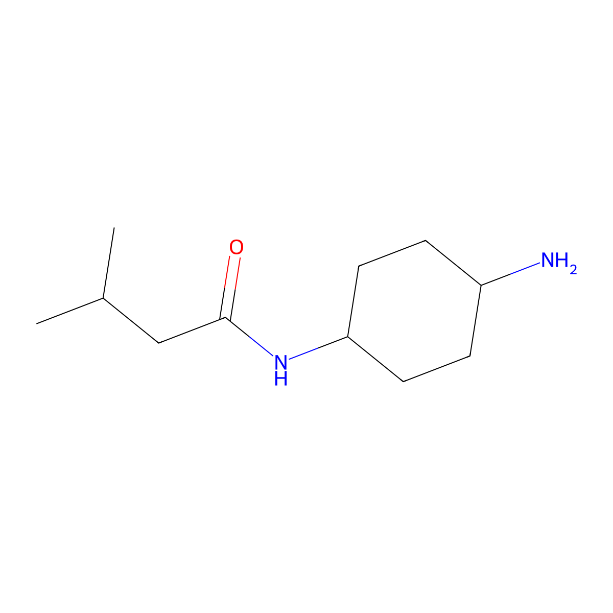 N-(4-aminocyclohexyl)-3-methylbutanamide molecular structure, CAS 1154626-43-3