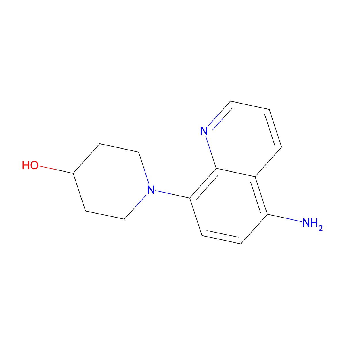 1-(5-Aminoquinolin-8-yl)piperidin-4-ol molecular structure, CAS 1154632-96-8