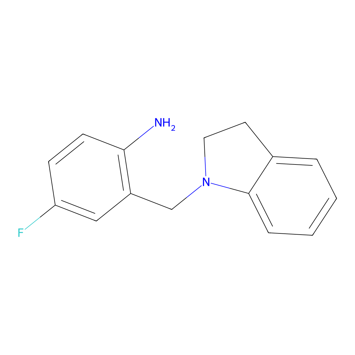 2-(2,3-Dihydro-1H-indol-1-ylmethyl)-4-fluorophenylamine molecular structure, CAS 1154634-45-3
