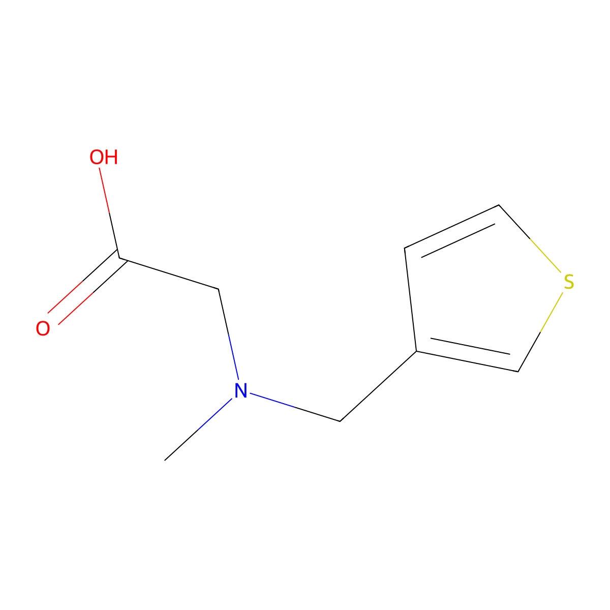 (Methyl-thiophen-3-ylmethyl-amino)-acetic acid molecular structure, CAS 1154635-60-5