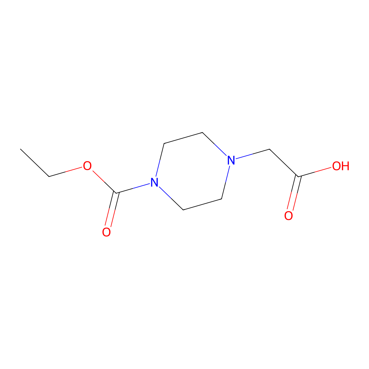 2-(4-(Ethoxycarbonyl)piperazin-1-yl)acetic acid molecular structure, CAS 1154638-32-0