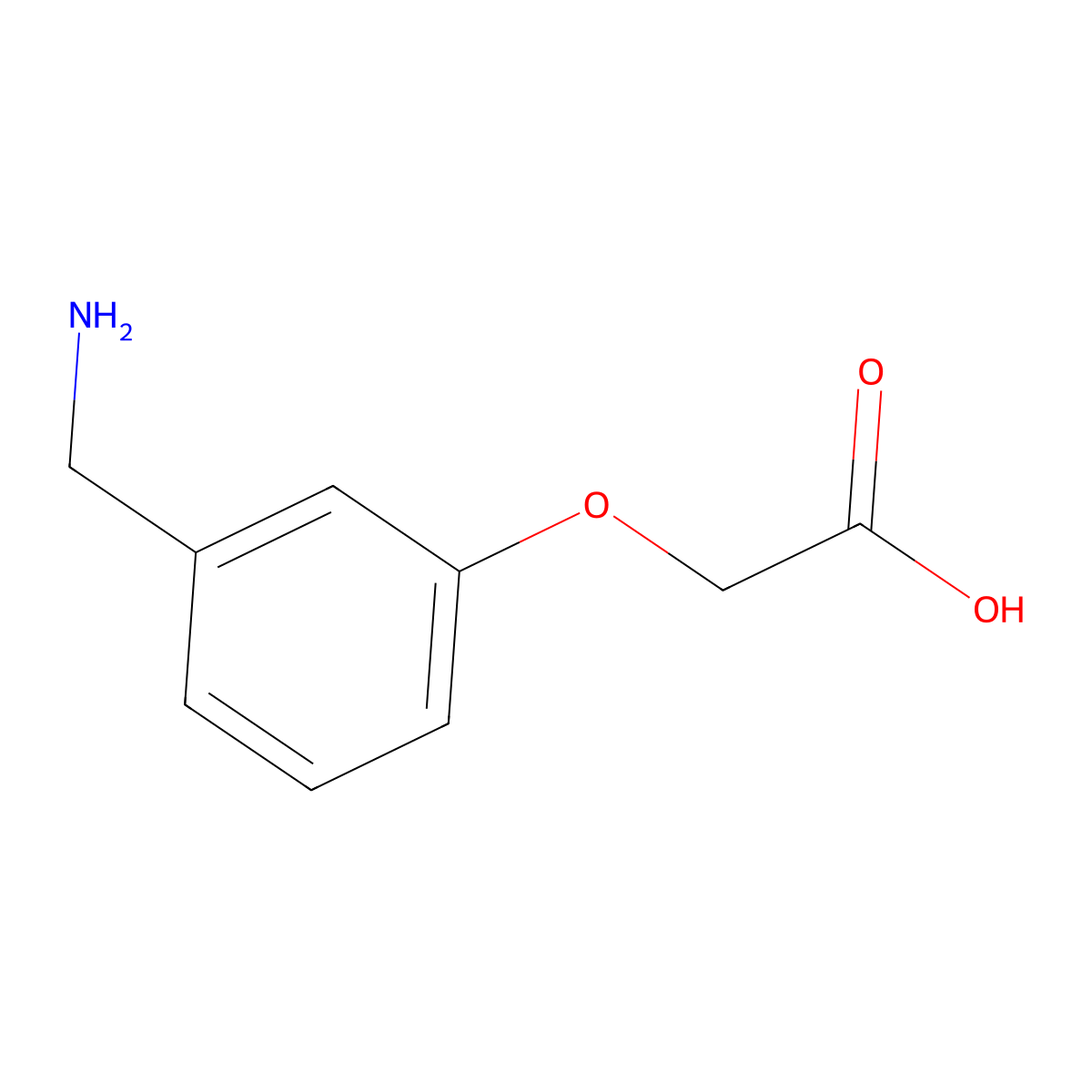 [3-(Aminomethyl)phenoxy]acetic acid molecular structure, CAS 115464-36-3