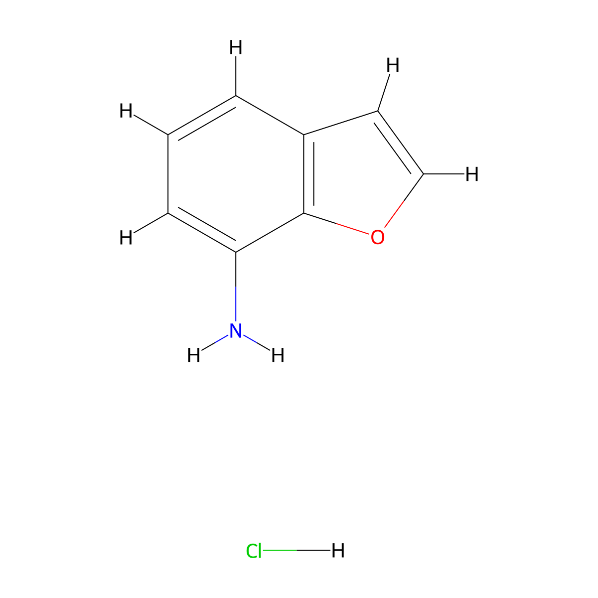 1-Benzofuran-7-amine hydrochloride molecular structure, CAS 115464-83-0