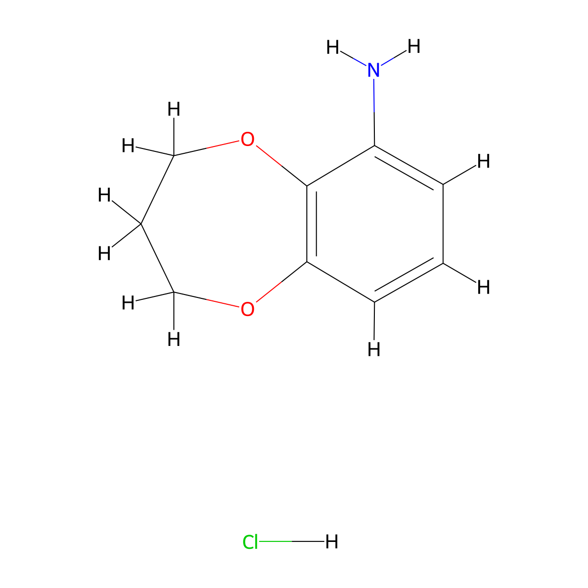 3,4-dihydro-2H-1,5-benzodioxepin-6-amine hydrochloride molecular structure, CAS 115464-85-2