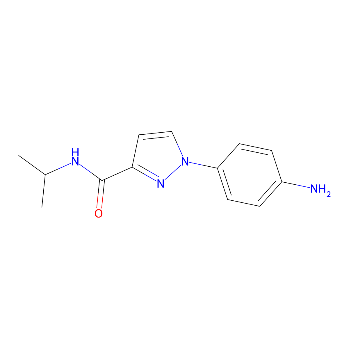 1-(4-Aminophenyl)-N-isopropyl-1H-pyrazole-3-carboxamide molecular structure, CAS 1154649-74-7