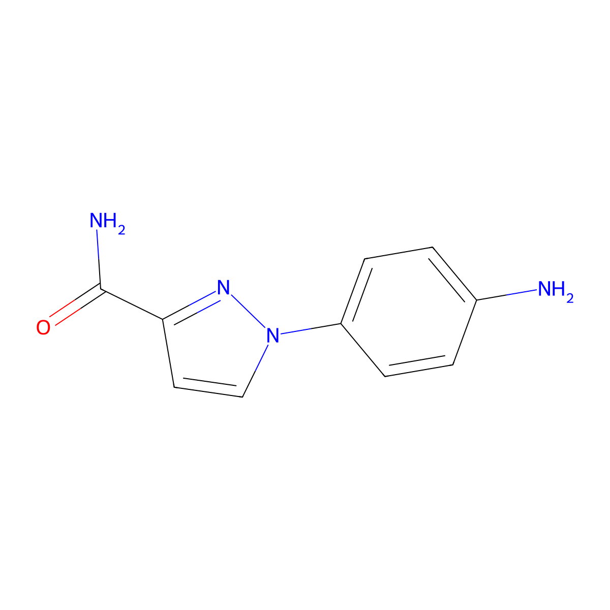 1-(4-aminophenyl)-1H-pyrazole-3-carboxamide molecular structure, CAS 1154650-50-6