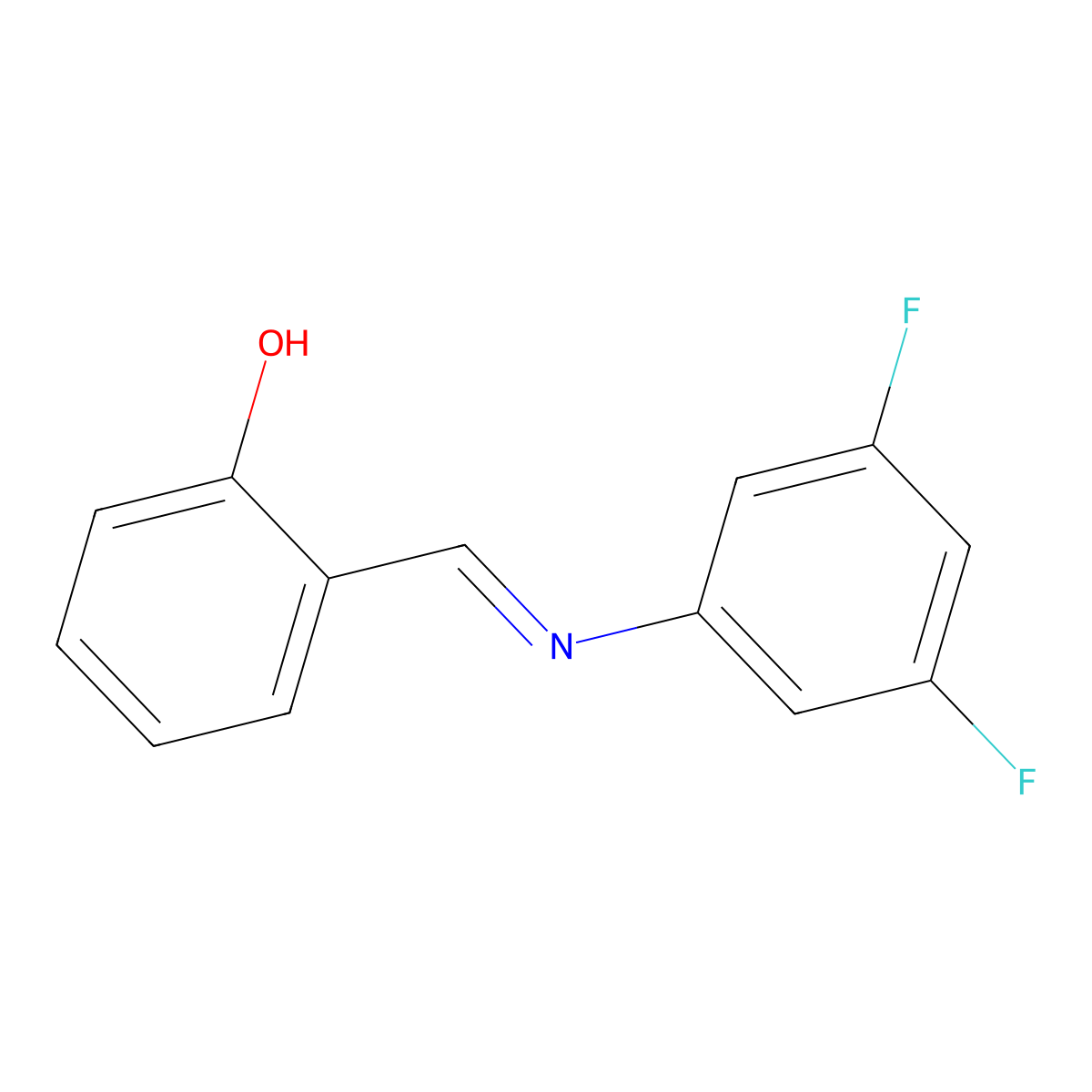 2-{(E)-[(3,5-difluorophenyl)imino]methyl}phenol molecular structure, CAS 1154651-86-1