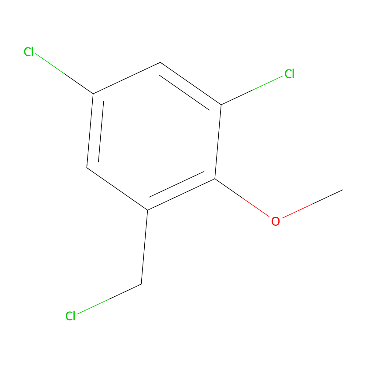 1,5-Dichloro-3-(chloromethyl)-2-methoxybenzene molecular structure, CAS 1154656-13-9