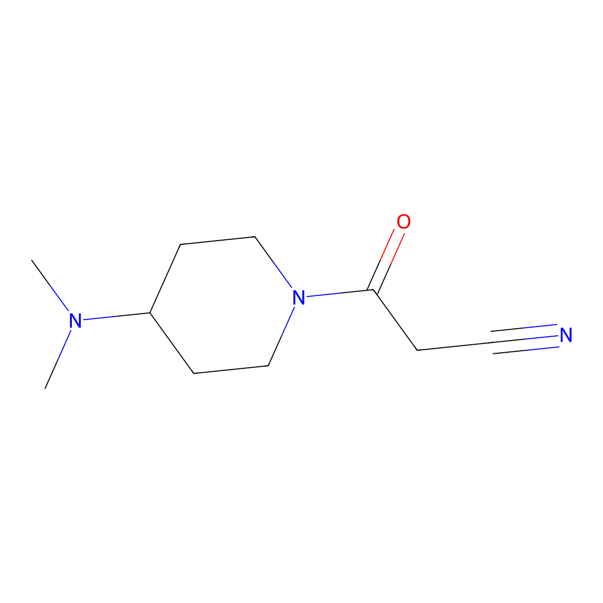 3-[4-(Dimethylamino)piperidin-1-yl]-3-oxopropanenitrile molecular structure, CAS 1154665-72-1