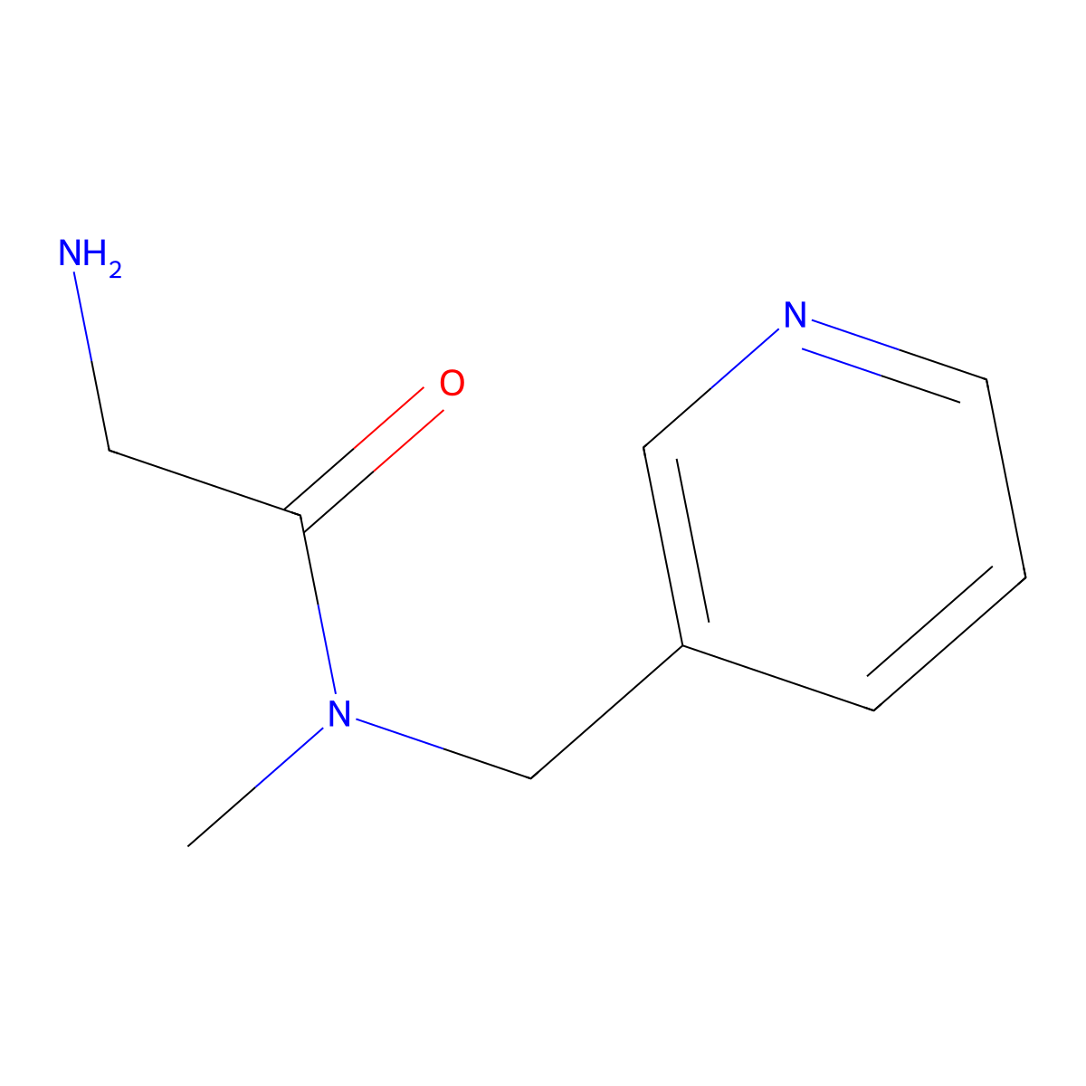 2-amino-N-methyl-N-(pyridin-3-ylmethyl)acetamide molecular structure, CAS 1154667-37-4