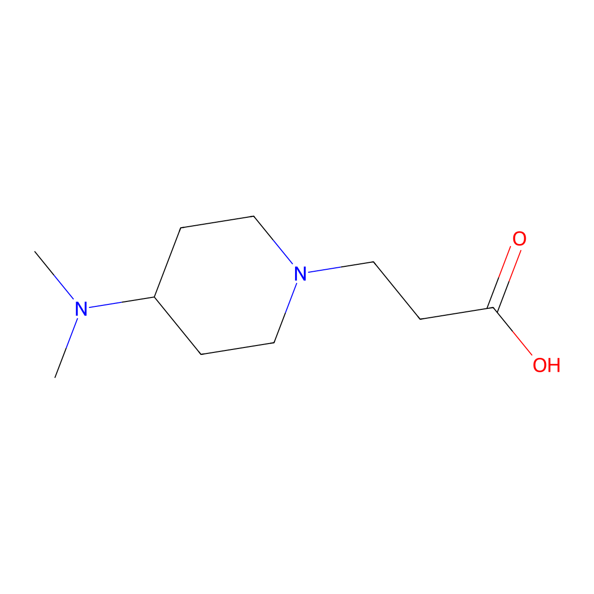 3-[4-(Dimethylamino)piperidin-1-yl]propanoic acid molecular structure, CAS 1154667-71-6