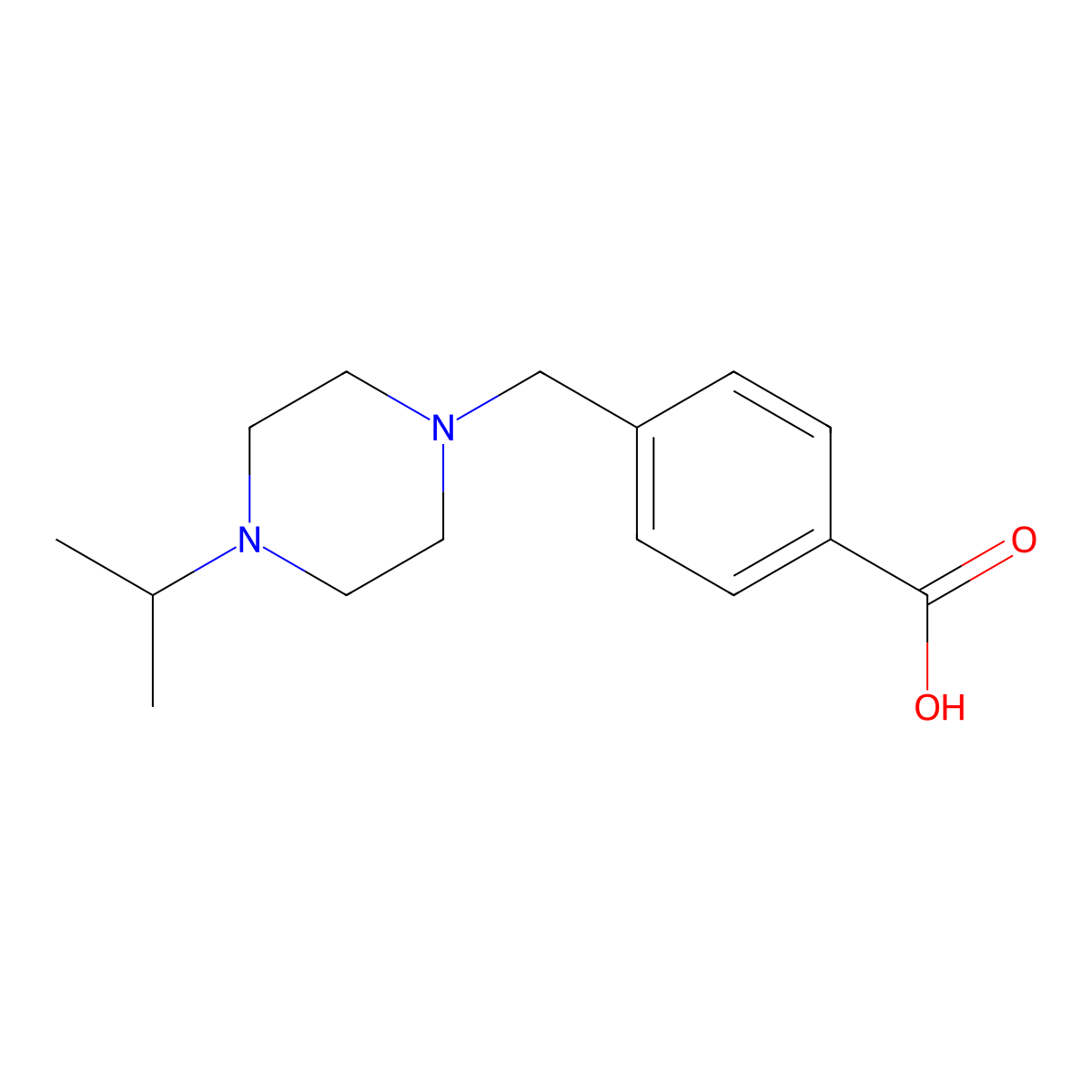 4-{[4-(Propan-2-yl)piperazin-1-yl]methyl}benzoic acid molecular structure, CAS 1154668-93-5