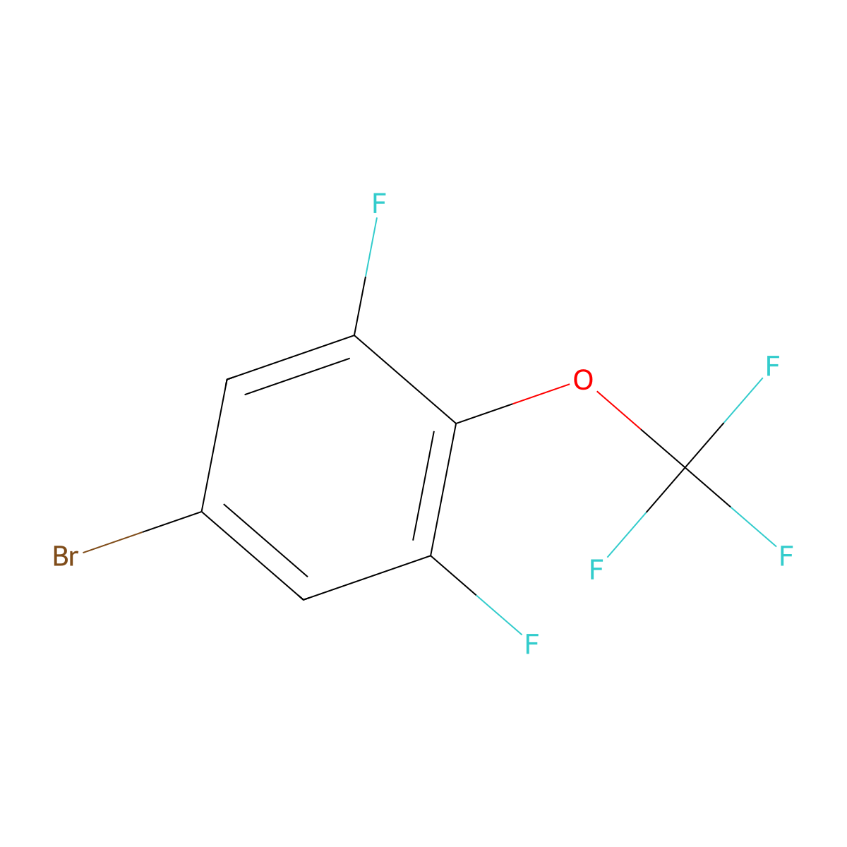 5-Bromo-1,3-difluoro-2-(trifluoromethoxy)benzene molecular structure, CAS 115467-07-7
