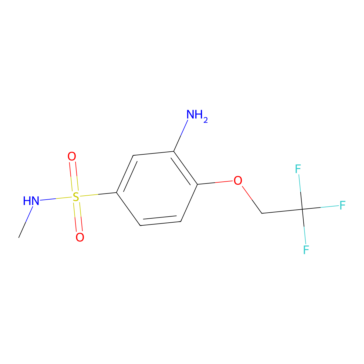 3-amino-N-methyl-4-(2,2,2-trifluoroethoxy)benzenesulfonamide molecular structure, CAS 1154674-72-2