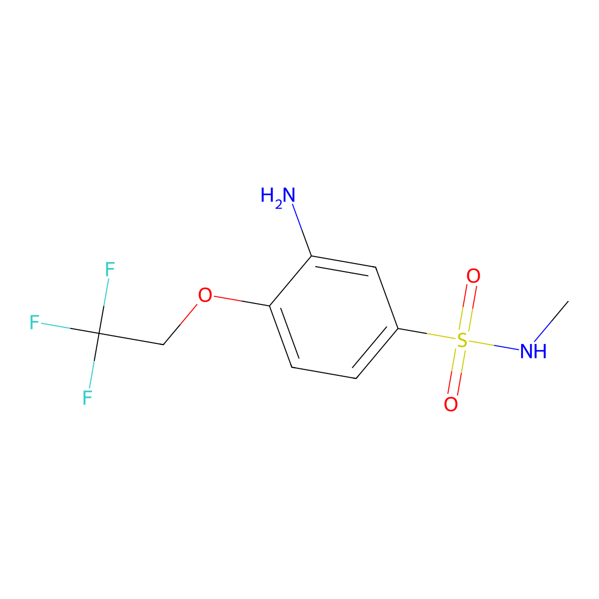 3-amino-N-methyl-4-(2,2,2-trifluoroethoxy)benzenesulfonamide molecular structure, CAS 1154674-72-2