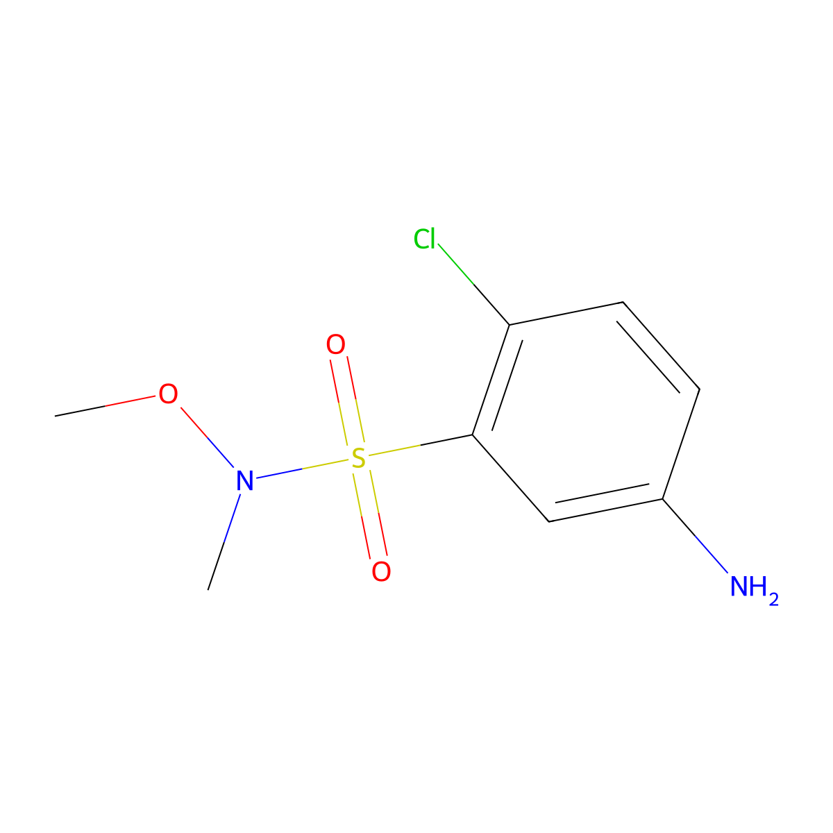 5-amino-2-chloro-N-methoxy-N-methylbenzene-1-sulfonamide molecular structure, CAS 1154676-26-2