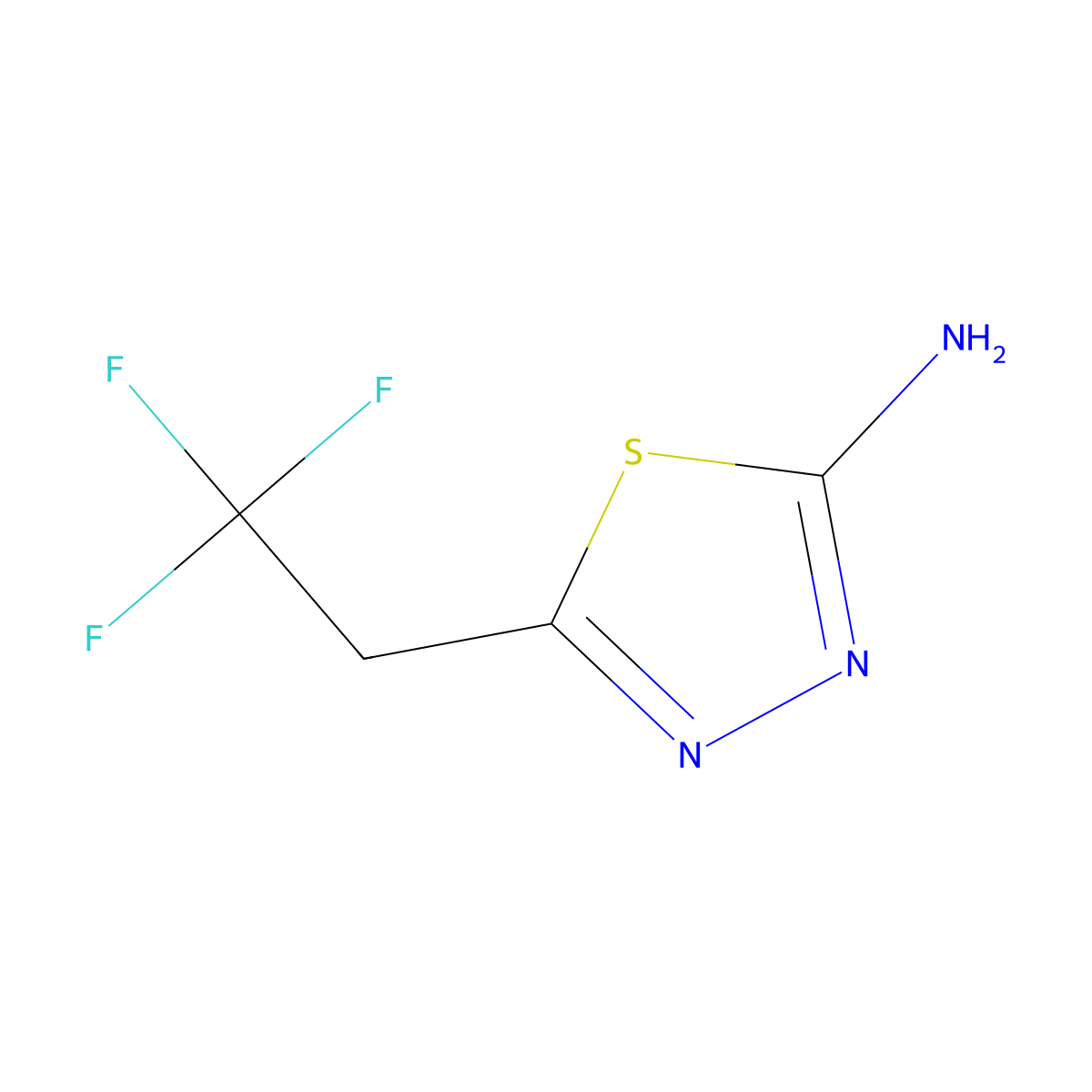5-(2,2,2-Trifluoroethyl)-1,3,4-thiadiazol-2-amine molecular structure, CAS 1154677-77-6
