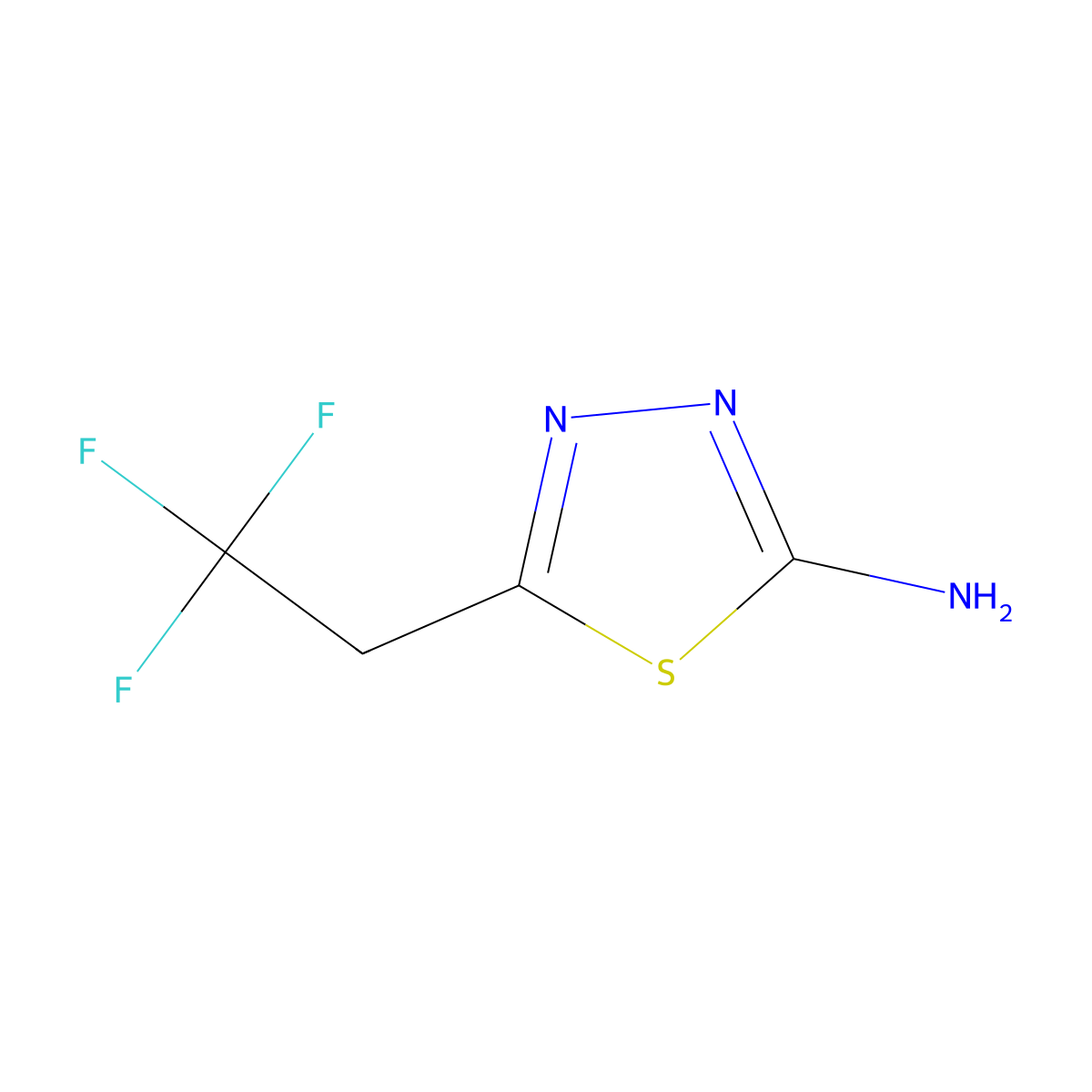 5-(2,2,2-Trifluoroethyl)-1,3,4-thiadiazol-2-amine molecular structure, CAS 1154677-77-6