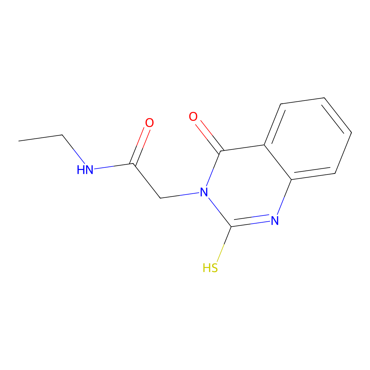 N-ethyl-2-(4-oxo-2-sulfanylidene-1H-quinazolin-3-yl)acetamide molecular structure, CAS 1154685-61-6