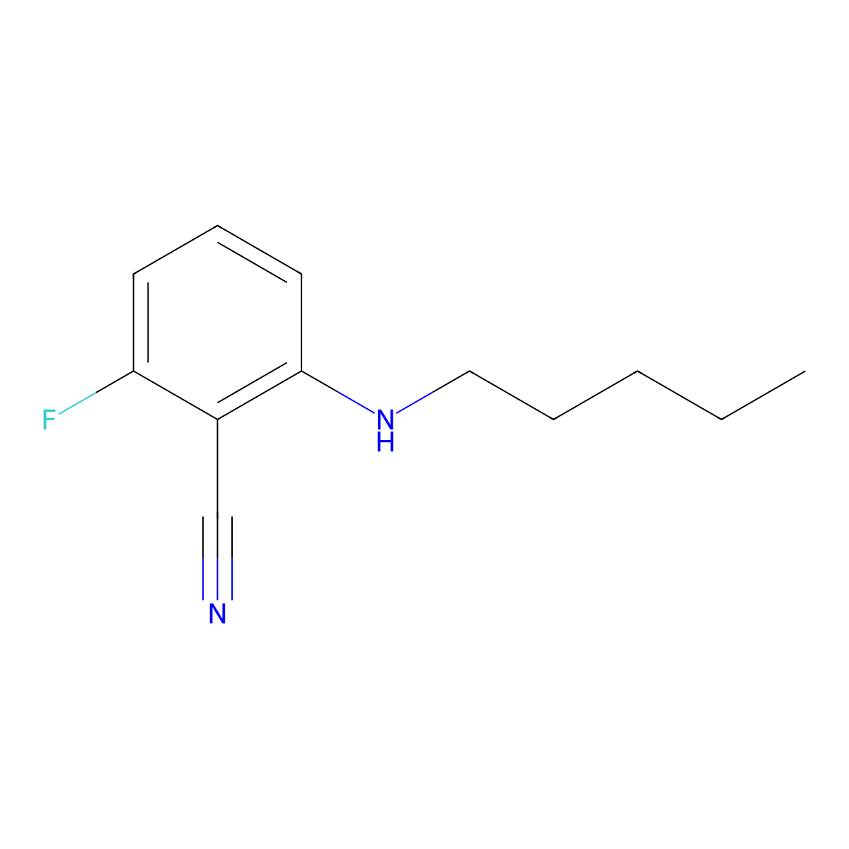 2-Fluoro-6-(pentylamino)benzonitrile molecular structure, CAS 1154685-89-8