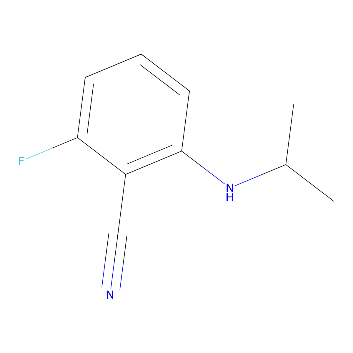 2-Fluoro-6-[(propan-2-yl)amino]benzonitrile molecular structure, CAS 1154686-14-2