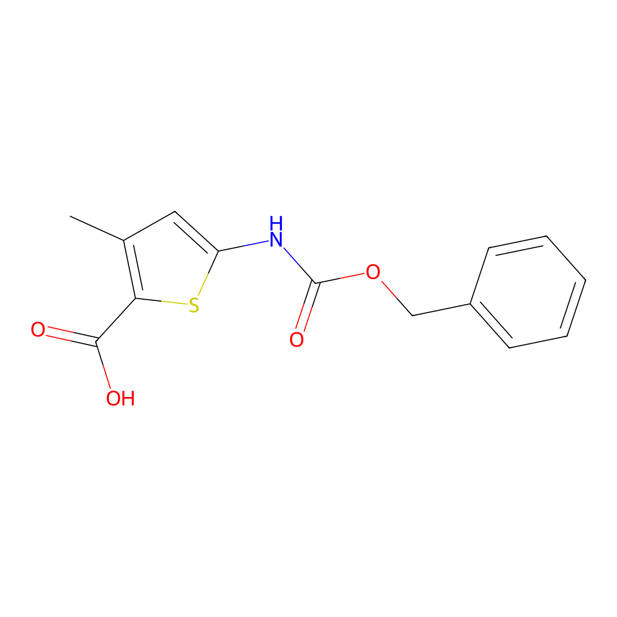 5-{[(Benzyloxy)carbonyl]amino}-3-methylthiophene-2-carboxylic acid molecular structure, CAS 1154687-78-1