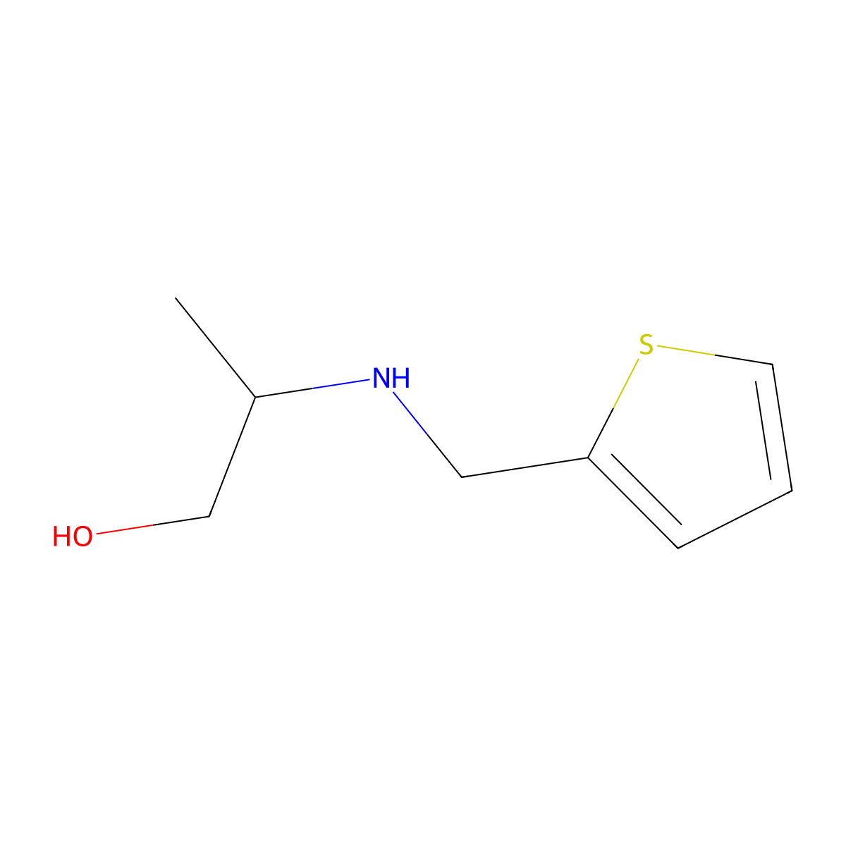 2-{[(Thiophen-2-yl)methyl]amino}propan-1-ol molecular structure, CAS 1154689-02-7