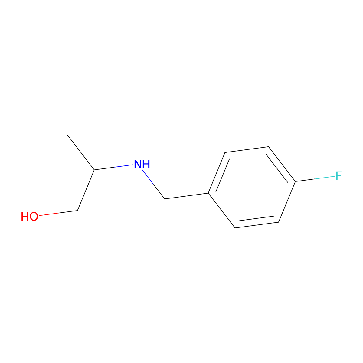 2-{[(4-Fluorophenyl)methyl]amino}propan-1-ol molecular structure, CAS 1154690-60-4