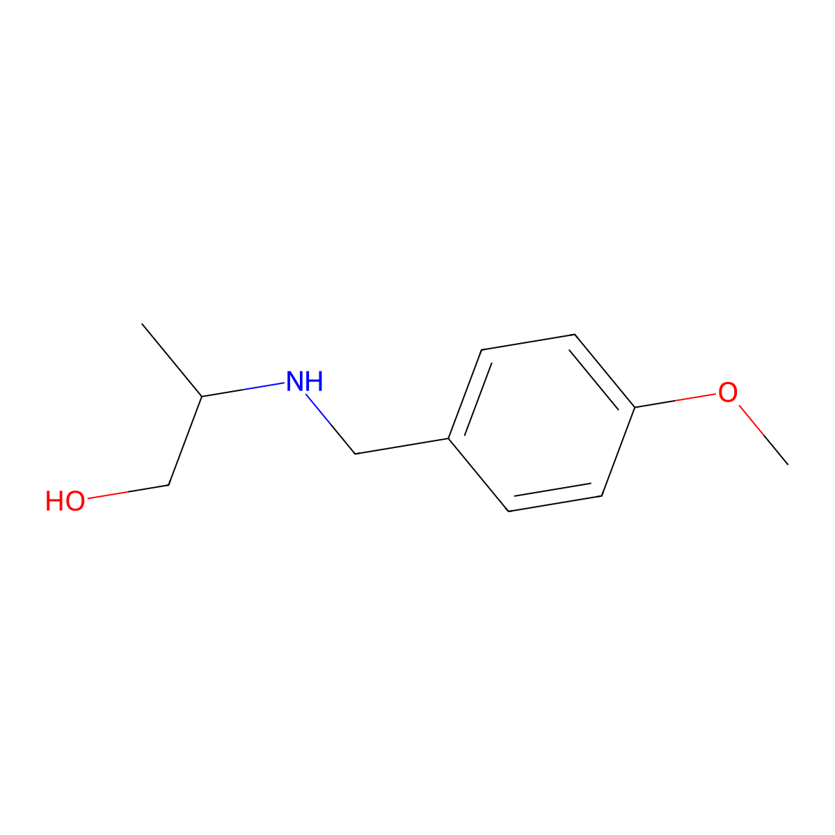 2-(((4-Methoxyphenyl)methyl)amino)propan-1-ol molecular structure, CAS 1154690-66-0